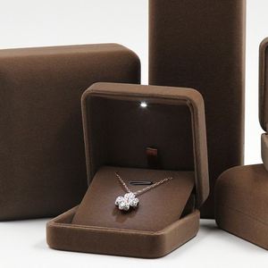 WEIMEI Velvet Jewelry <b>Box</b> <b>LED</b> <b>Light</b> Ring Necklace Bracelet Storage Customizable - Product Image 6