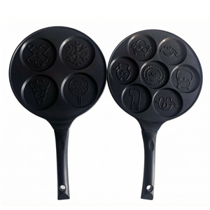 Molde <span class=keywords><strong>para</strong></span> Panqueques y Mini Crepas de Aleación de Aluminio Antiadherente, Ecológico, Apto <span class=keywords><strong>para</strong></span> <span class=keywords><strong>Horno</strong></span> y Lavavajillas, con 7 Cavidades y Mango de Madera - Product Image 3