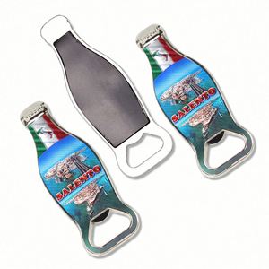 Factory Oem Bulk Foil Sticker Cap Souvenirs Customized Metallic Tin Shaped Magnetic Beer Bottle Opener <b>Fridge</b> Magnet - Product Image 2