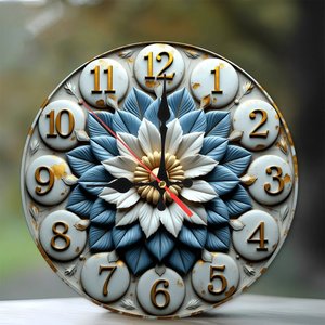 Round Wooden Wall <b>Clock</b> 25x25Cm Creative <b>Art</b> Quiet Movement Home Living Room Decor - Product Image 1