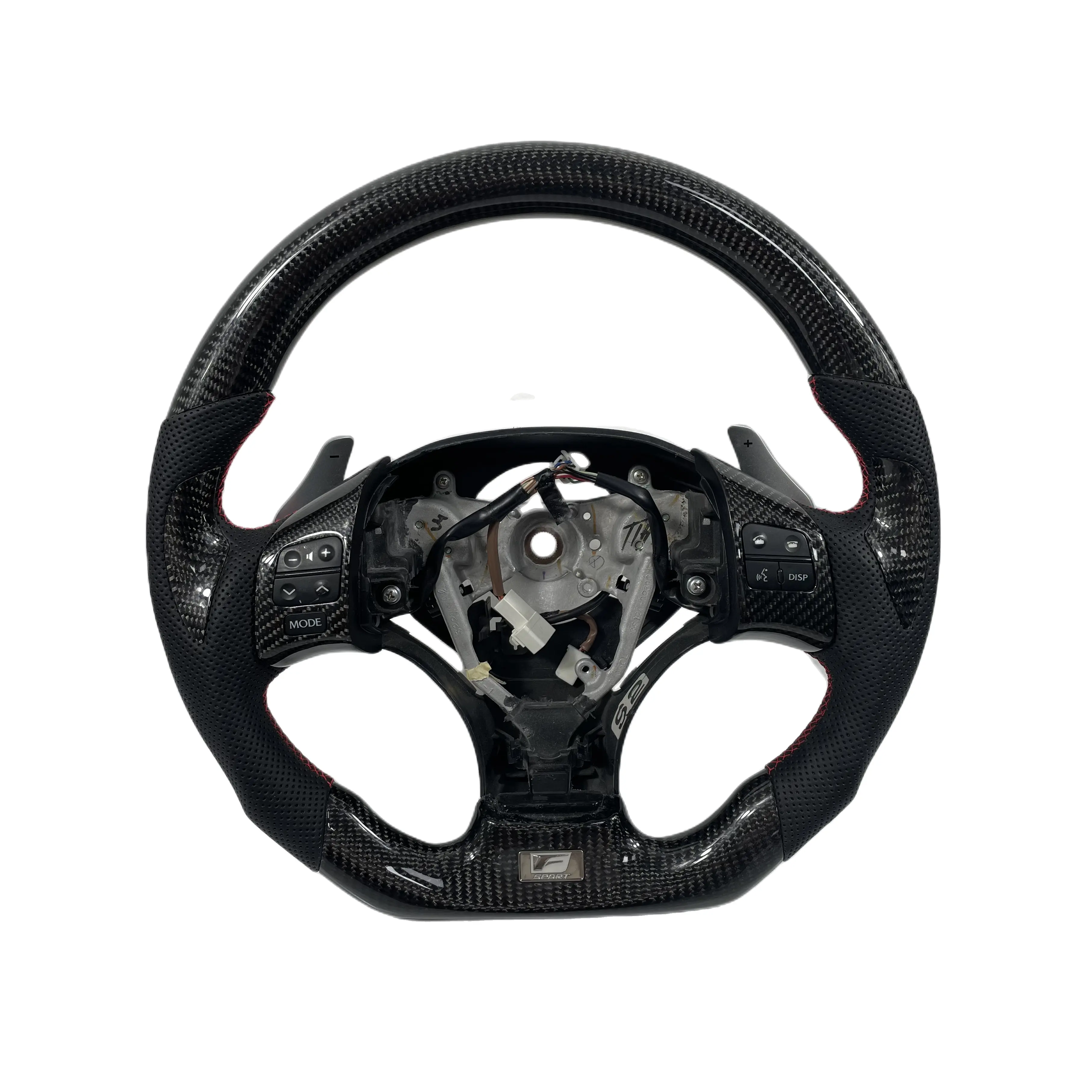 Custom Car Interior Accessories Steering Wheel Carbon Fiber Leather Covered Black for Lexus IS250 IS350 IS350C Steering Wheel RC