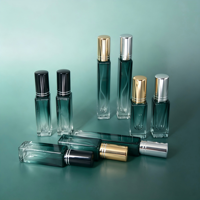 Flacon de parfum à dégradé vert, rechargeable, mini atomiseur de voyage, flacon pulvérisateur carré vide avec bouchon doré, argenté ou noir