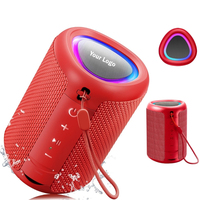 Mini enceinte Bluetooth étanche IPX5, portable, appairage TWS, son stéréo 15W, lumière LED pour la douche, le camping, la plage, les voyages en extérieur