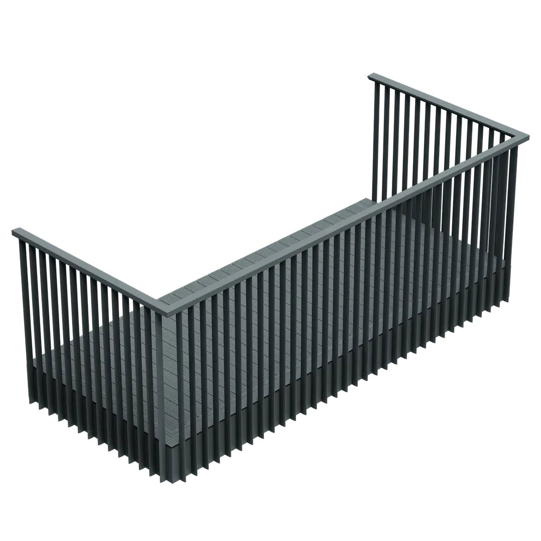 Corrimano per balaustra sistema di recinzione per esterni con ringhiera in alluminio di dimensioni personalizzate