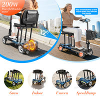 Scooter de mobilité léger et robuste, capacité de charge de 125 kg, ultra-léger (14 kg), accoudoirs larges et réglables, siège confortable pour les utilisateurs corpulents et de grande taille