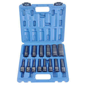 Set di Chiavi <span class=keywords><strong>a</strong></span> Bussola Esagonali da 1/2 Pollice H4 H5 H6 H8 H10 H12 H14 H16 H17 H19 H22 H24 H27 H30, 14 Pezzi, Lunghezza 78mm, in Acciaio Cr-Mo per Uso Industriale - Product Image 1