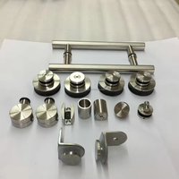 Kit de quincaillerie pour porte de douche sans cadre de haute qualité, en aluminium et acier inoxydable, design moderne, accessoires complets pour porte coulissante de salle de bain