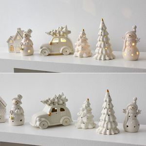 Adorno de Campana de Cerámica con Muñeco de Nieve Artificial, Decoración Micro para Paisajes en Miniatura, Decoración Navideña para Escritorio - Product Image 3