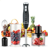 Mixeur Électrique Portable Multifonction Standard UE avec Bol en Verre et Vitesses Réglables ; Robot Culinaire pour Bébé et Hachoir à Viande Domestique