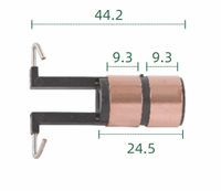 Support de balais de charbon pour anneau collecteur (dimensions : 15*6.3 / 44.2*9.3*24.5 X 2 anneaux), pour assemblages de collecteurs à anneau.