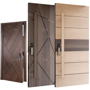 China top factory modern entrance doors residential solid wood door for main entrance wooden pivot security door for home