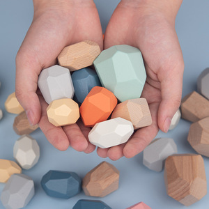 Juguetes de Madera Apilables, Piedras de Colores, Rompecabezas Montessori Arcoíris, Juguetes Musicales Apilables para Niños, Juguete Montessori para la Primera Infancia - Product Image 2