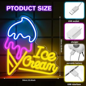 El letrero de neón de helado LED personalizado se aplica a las heladerías, cafeterías, negocios, luces de neón, logotipo para decoración de paredes - Product Image 4