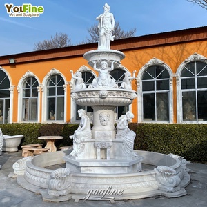 Grande <span class=keywords><strong>fontaine</strong></span> d'eau en marbre blanc naturel Poseidon pour l'extérieur - Product Image 2