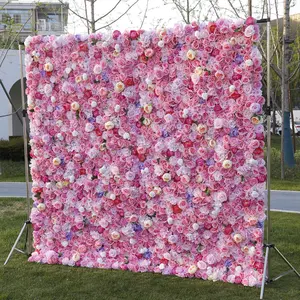 고품질 사용자 정의 3d 패널 꽃 벽 배경 3d 패브릭 롤 꽃 벽 패널