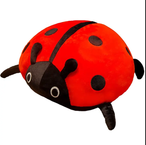 J449 Fabrication directe, motif de broderie kawaii, peluche douce en forme de coccinelle, taille personnalisée, jouet en peluche, poupée animale coccinelle - Product Image 1
