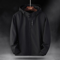 Blouson Bombardier Léger et Décontracté Homme Aoyema à Capuche, Tissu Tactique Softshell Coupe-Vent Grande Taille avec Fermeture Éclair