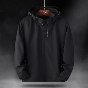 Blouson Bombardier Léger et Décontracté Homme Aoyema à Capuche, Tissu Tactique Softshell Coupe-Vent Grande Taille avec Fermeture Éclair - Product Image 4