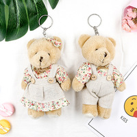 Nouveau Couple ours en peluche coton pendentif porte-clés sac suspendu griffe Machine poupée en gros animaux en peluche