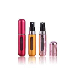 Bottom Filling 8ml 5ml Mini Refillable Perfume Bottles Travel Sized Aluminum Perfume Atomizer Spray Bottle