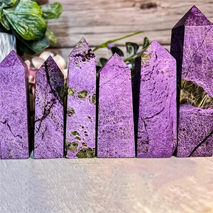 คริสตัลธรรมชาติ ปูร์ปูไรต์ ทรงสี่เหลี่ยม หายาก สีม่วง แมงกานีส ฟอสเฟต หินบำบัด สำหรับสะสม ตกแต่งบ้าน ขายส่ง - Product Image 3