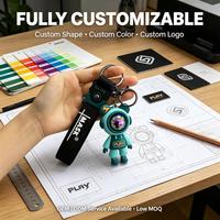 Porte-clés souple en PVC personnalisé, design ours 3D, vente en gros OEM ODM, porte-clés en caoutchouc personnalisé avec dragonne, faible MOQ