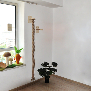 5 Min Installer Ready Ship Ensemble à 2 niveaux 20*20 perchoirs Plate-forme de saut de <span class=keywords><strong>chat</strong></span> en contreplaqué de 15 mm <span class=keywords><strong>avec</strong></span> corde de jute naturelle de 2 m * 5 cm d'épaisseur - Product Image 5