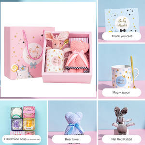 Jolis cadeaux d'anniversaire pour bébés, tasse mignonne cuillère lapin ours serviette savon avec une carte pour enfants cadeaux pour enfants et filles - Product Image 3