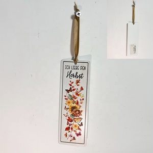 Marcapáginas de Hierro Hecho a Mano con Diseños de Flores de Mariposa <span class=keywords><strong>en</strong></span> Alemán, 5x15cm, Personalizado, Ecológico, Impresión UV, Estilo Antiguo/Moderno - Product Image 1