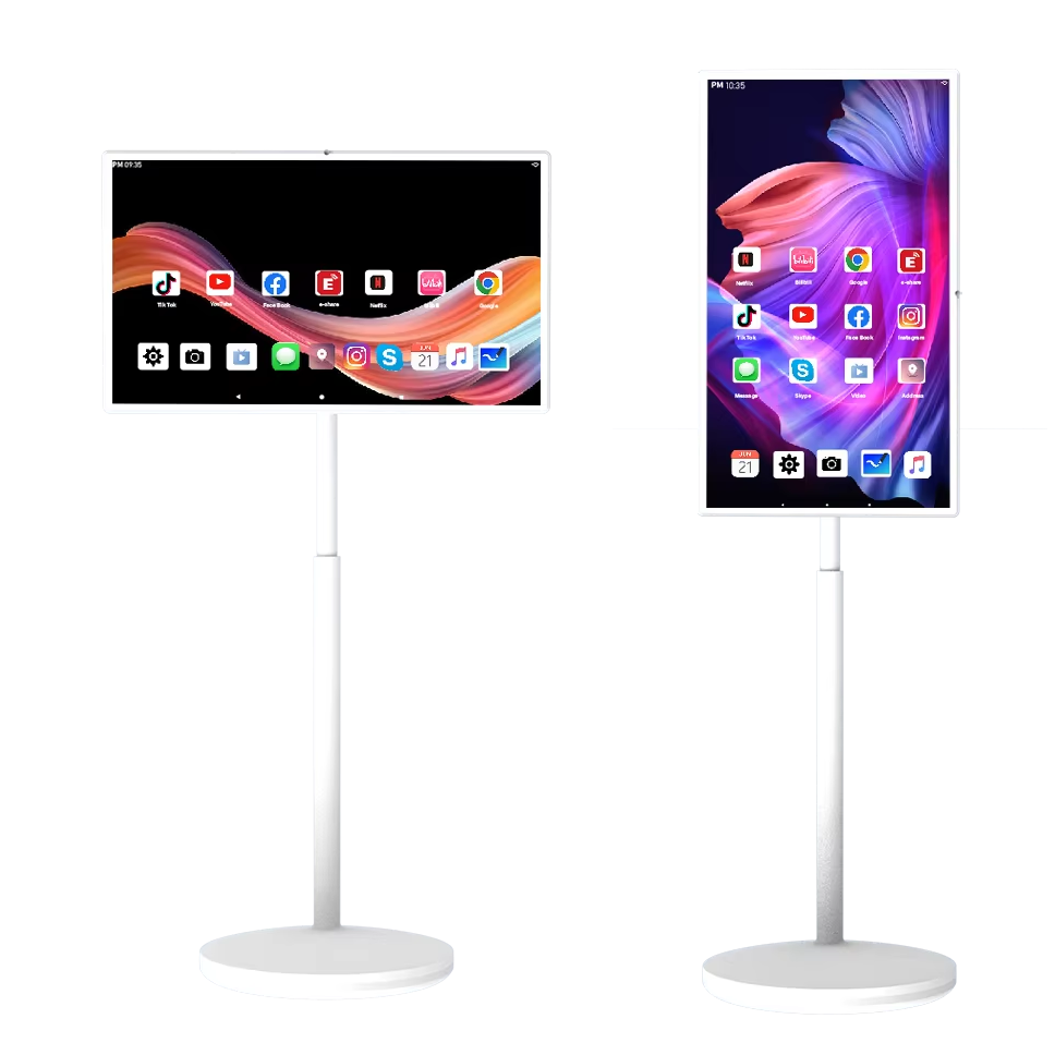 VETO 24 27 32 Inch 4-7H Battery Power Indoor 4K Smart <strong>Portable</strong> <strong>TV</strong> Wireless Android Interactive Display with Camera Microphone