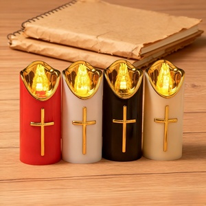 Decoración de celebración de boda velas LED de cera real vela Led de batería de oración personalizada - Product Image 3