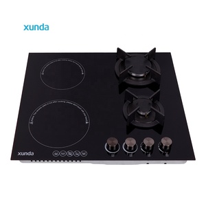 Xunda - Estufa <span class=keywords><strong>de</strong></span> Cocina Eléctrica <span class=keywords><strong>de</strong></span> 4 Quemadores, 2 <span class=keywords><strong>Placas</strong></span> Eléctricas y 2 <span class=keywords><strong>de</strong></span> <span class=keywords><strong>Gas</strong></span>, Ahorradora <span class=keywords><strong>de</strong></span> Energía - Product Image 2