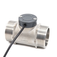 DIJIANG Capteur de débit d'eau à turbine, en acier inoxydable, DN15-DN50, connexion filetée, sortie NPN, mesure de débit par impulsions