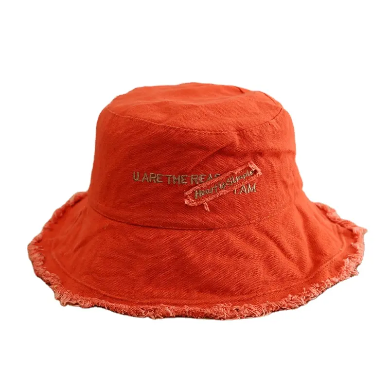 Carta de moda al por mayor nuevo sombrero de sol sombrero de pescador con borde de piel roja de red para hacer viejo gorra de sol Retro protector solar Uv sombrero de cubo