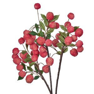 Branche artificielle de baies rouges, fausse branche de houx, branche de Noël réaliste, texture framboise, bordeaux, décoration florale d'hiver pour mariage - Product Image 1