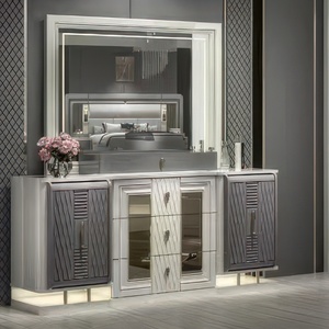 Ensemble de chambre à coucher moderne de luxe personnalisé en bois avec lit King/<span class=keywords><strong>Queen</strong></span> et rangement pour maison, hôtel, ferme, villa/appartement - Product Image 6