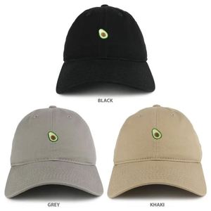 Casquettes de baseball 6 panneaux personnalisées brodées en gros, style sportif, motif fruit avocat, casquette de papa vintage, casquette en coton uni, caractéristique tissu courant - Product Image 1