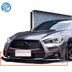 MRD para Infiniti Q50 2018 + Deportes rojos o estilo normal de una pieza de fibra de carbono labio delantero parachoques delantero labio difusor divisor delantero