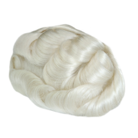 Cheveux indiens artisanaux de la plus haute qualité, base ultra-fine, blancs, ondulations naturelles, densité 100 %, coiffage libre, ligne de cheveux frontale