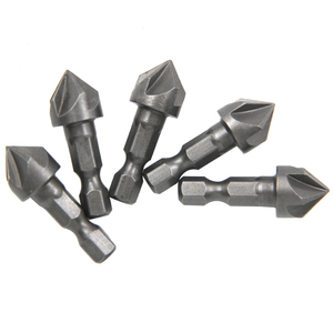 1 pièce Outil de chanfreinage à cinq lames avec manche hexagonal compact, ouvre-trou pour le travail du bois - Product Image 2