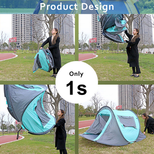 Ouvert en une seconde Logo personnalisé <span class=keywords><strong>tente</strong></span> de Camping Pop-Up tentes familiales Camping en plein air randonnée voyage installation facile - Product Image 2