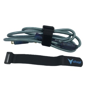 Correa de nailon ajustable con hebilla de gancho y bucle, logotipo personalizado impreso, cierre de gancho y bucle, sujetador de cables negro y blanco - Product Image 1
