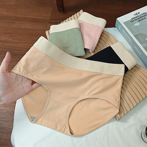 Chất Lượng Cao Hàng Ngày Dệt Kim Hipster Của Phụ Nữ Quần Lót Giữa Tầng Tóm Tắt Thoáng Khí Tinh Khiết Cotton Nữ Liền Mạch Knickers - Product Image 1