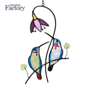 Wall Window Custom Decorative Accents Double Stained Glass Hummingbird Suncatcher Hanging Home Accessories Decoration