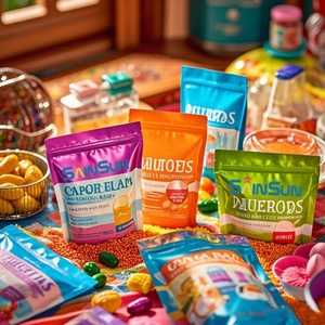 Bolsa Reutilizable con Cierre Hermético, Bolsa de Poliéster Mylar, Bolsa de Plástico para Envasado, Bolsa de Papel de Aluminio, Bolsa para Dulces, Galletas y Frutos Secos - Product Image 5