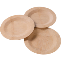 Assiette en bambou jetable, assiette biodégradable, assiette en bambou naturel, assiette à dîner, service alimentaire pour restaurant, fête, pique-nique, emballage avec logo OEM