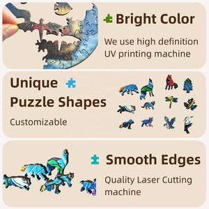 Puzzle en bois A4 4 mm disponible en OEM, puzzle 3D en bois de tilleul découpé par CNC, artisanat de précision, <span class=keywords><strong>puzzles</strong></span> uniques pour la décoration d'étagères - Product Image 6