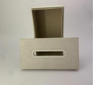 Boîtes de rangement en gros, bacs simples, étanches, multi-usages, en cuir texturé, rectangulaires, pour hôtel et maison, boîte de rangement pour mouchoirs - Product Image 2