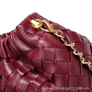 Nuova Borsa a <span class=keywords><strong>Tracolla</strong></span> da Donna, Lussuosa Borsa a Rombi, Borsa a Spalla Intrecciata a Mano, Borsetta Minimalista alla Moda - Product Image 3
