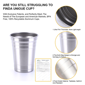 Gobelet en aluminium réutilisable personnalisé pour boissons froides, idéal pour les fêtes, la bière, le café, les activités de plein air, recyclable, 12 oz, 33 oz - Product Image 3